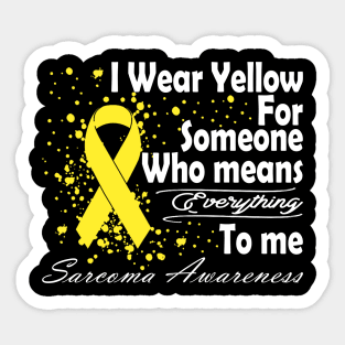 I Wear Yellow Sarcoma Cancer Yellow Ribbon Awareness Sticker